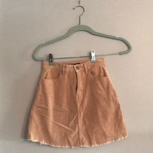 Pink corduroy skirt